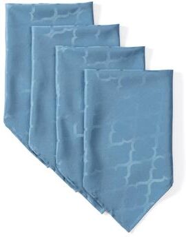 HLC.ME Modena Geometric Lattice Square Napkins, Jacquard Fabric Dining Napkins, Water Resistance - Set of 4