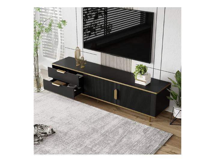 Fine Life Pro TV-Bank Lowboard / TV‑Schrank / TV‑Lowboard mit geschnitzte Struktur