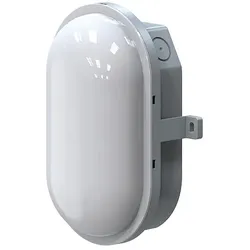 Megatron LED Ovalleuchte ZELLA NEO, IP54 IK08, 7.5/4.5W (multi), 120° 3000K 710/425lm PC-Kunststoff, schaltbar, grau / opalweiß MT69065