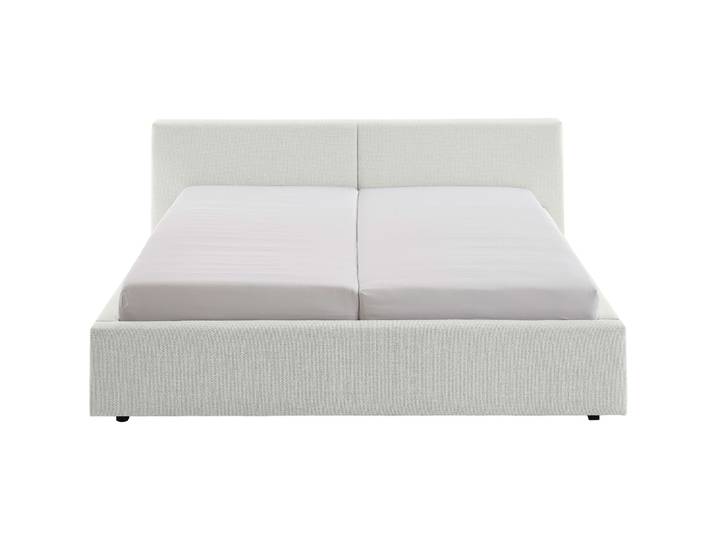 Bett Lois weiss Stoff 160 x 200 cm - Bett