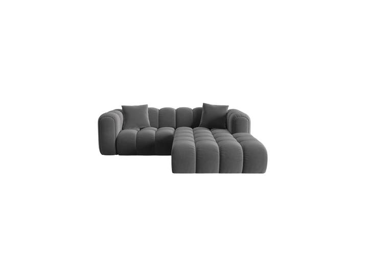 3-Sitzer Design Ecksofa „Clotilde“ Samt warmes Grau CXL by Christian Lacroix