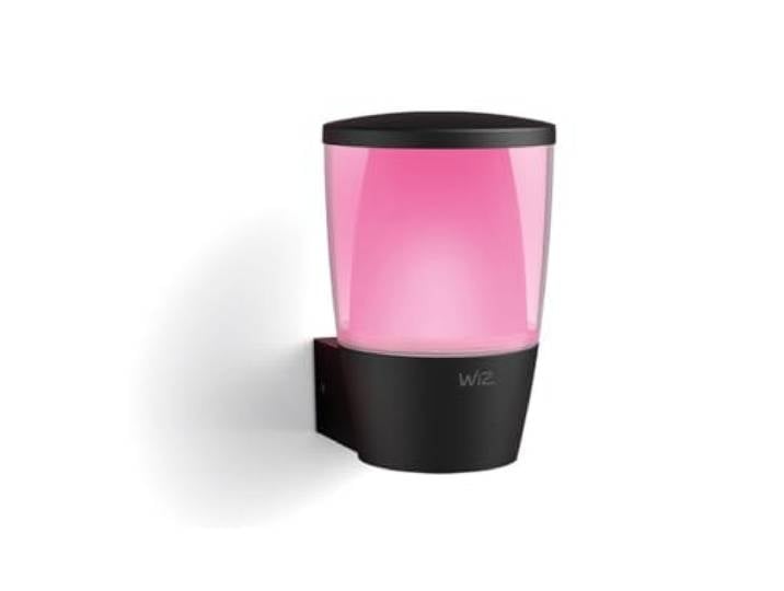 WiZ\, applique murale extérieure Wi-Fi\, couleur\, IP44\, fonctionne avec Alexa\, Google Assistant et Apple HomeKit\, noire