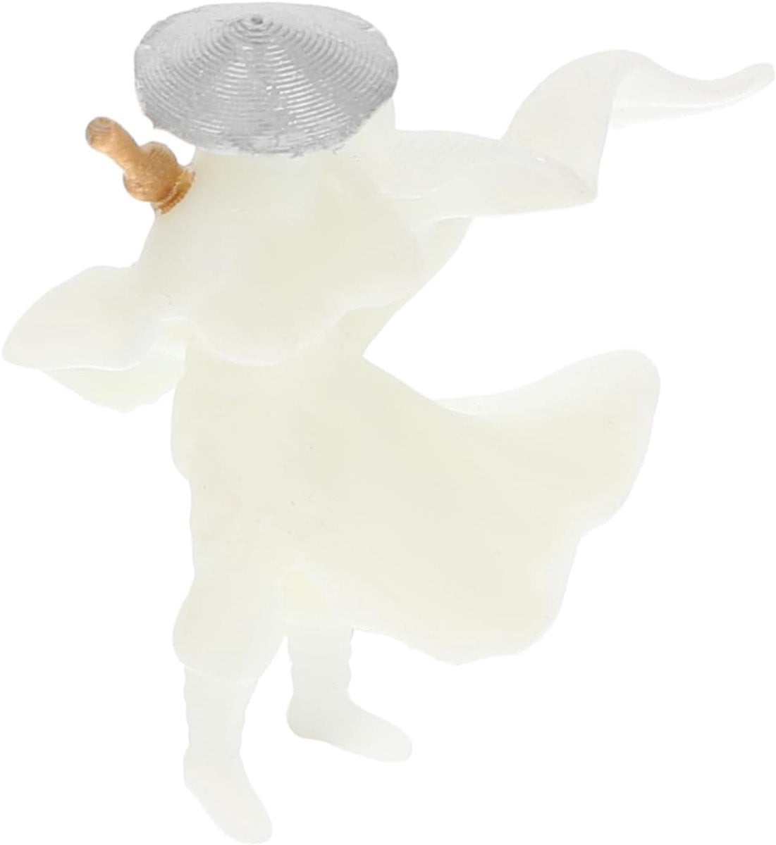 Wit Miniatuur Beeldje Oud Chinees Figuur voor op Tafel - 3 cm