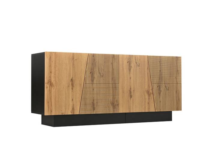 SIDEBOARD 160cm in Schwarz & Eiche-Optik