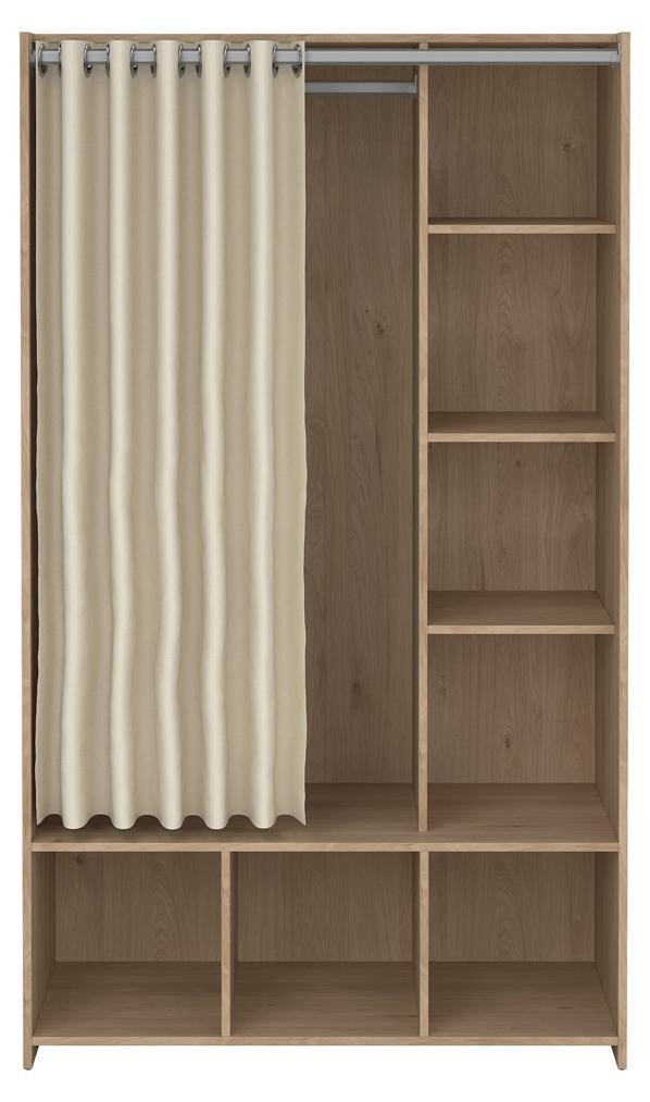 Giga Living Kledingkast Jackson Hickory met Lichttextiel Beige, Breedte: 180,4 cm