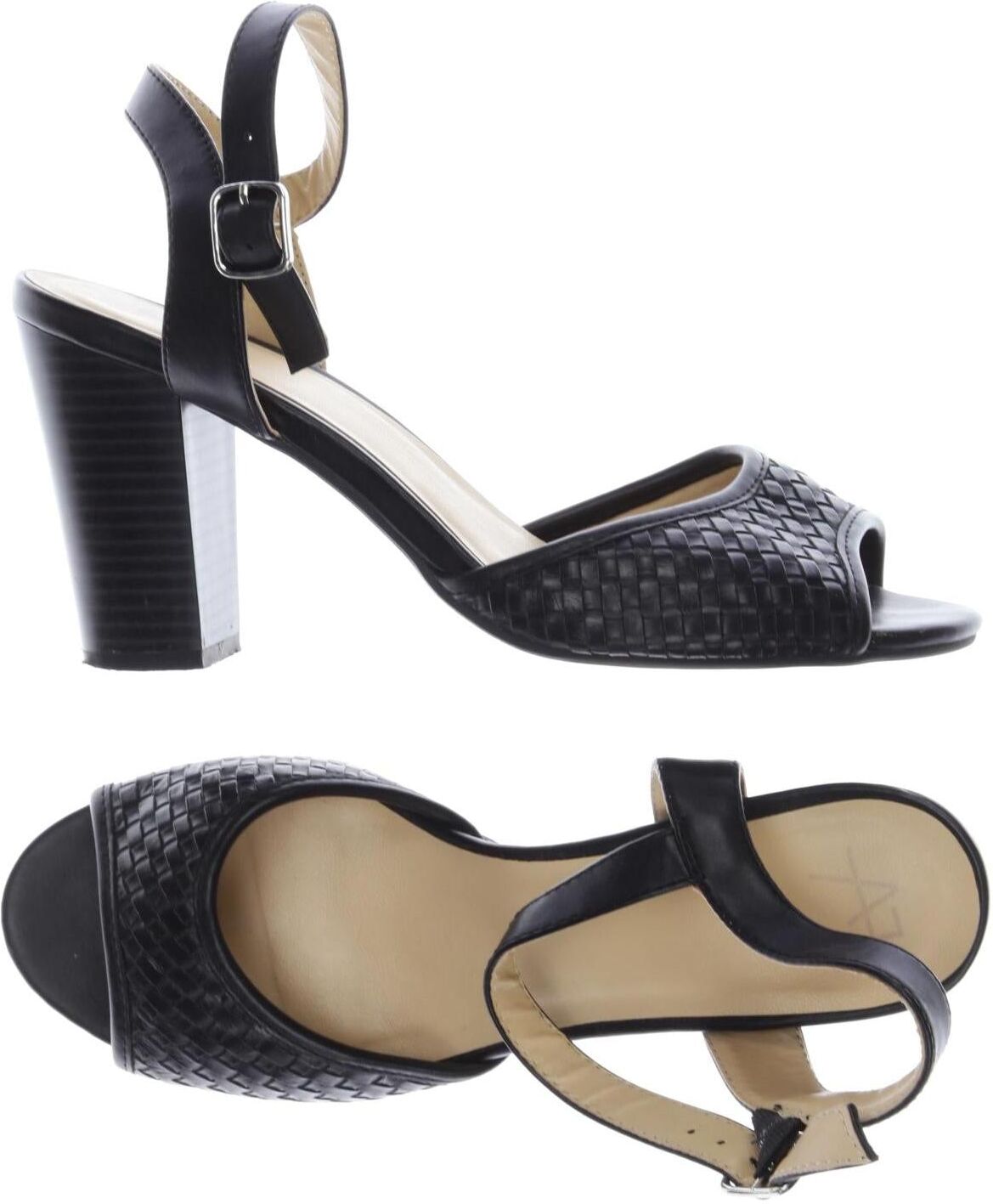 Anna Field Damen Sandalen, Schwarz, Gr. EU 39, Kunstleder - Second Hand
