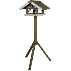 TRIXIE Natura Vogel-Futterhaus mit Ständer grau/weiß 45x28x44cm/1,25 m