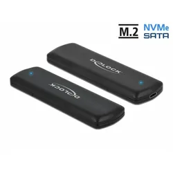 DELOCK Externes USB Type-C Combo Gehäuse für M.2 NVMe PCIe