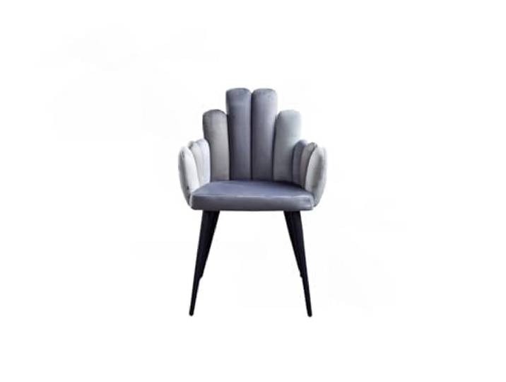 KAWOLA Esszimmerstuhl Freja - Lounge Stuhl Velvet Grau, Moderner Stuhl Design, Stuhlbeine Schwarz, Samtoptik