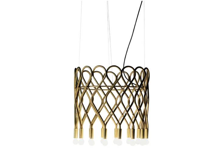 Konsthantverk Pendule Eld laiton brut, 16 bougies