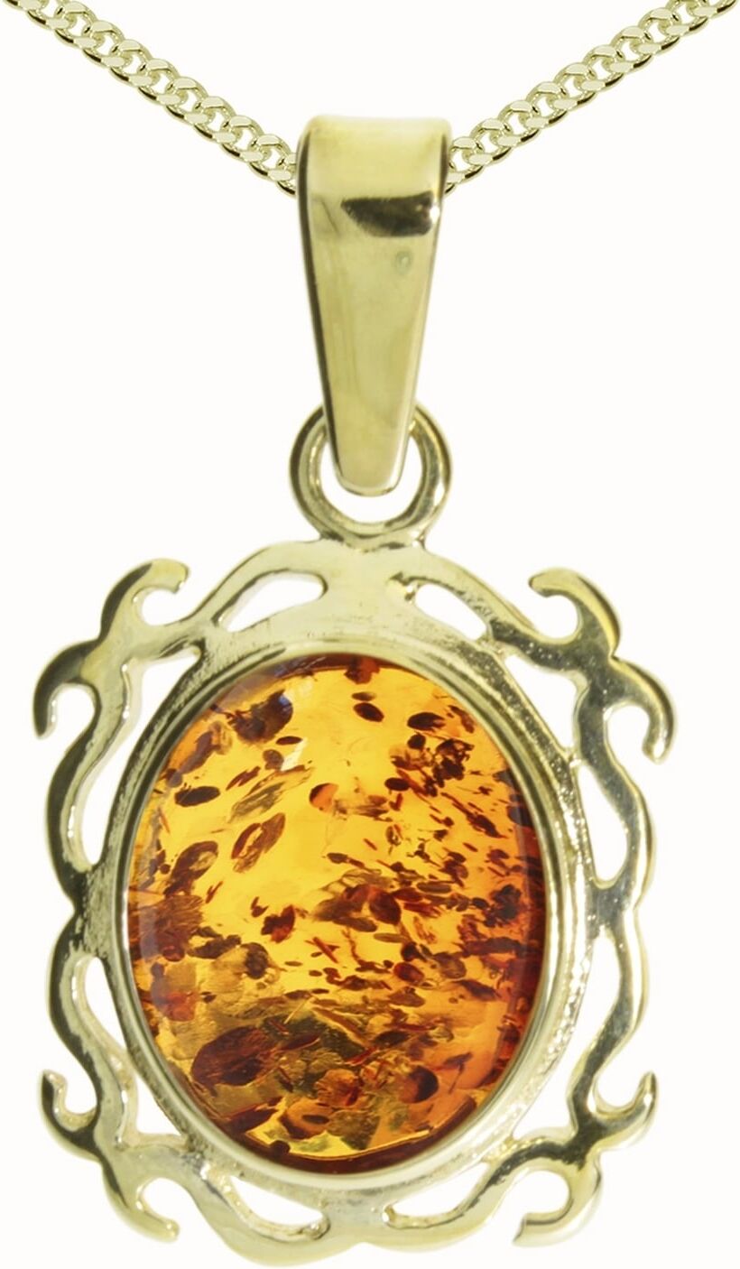 Kette mit Anhänger OSTSEE-SCHMUCK "Ostsee-Schmuck Kette mit Anhänger Konstanze" Gr. 45, gold, Halsketten, Damen, 45cm, Gelbgold 333, L: 42, Kette mit Anhänger gold 45cm, Gelbgold 333, L: 42
