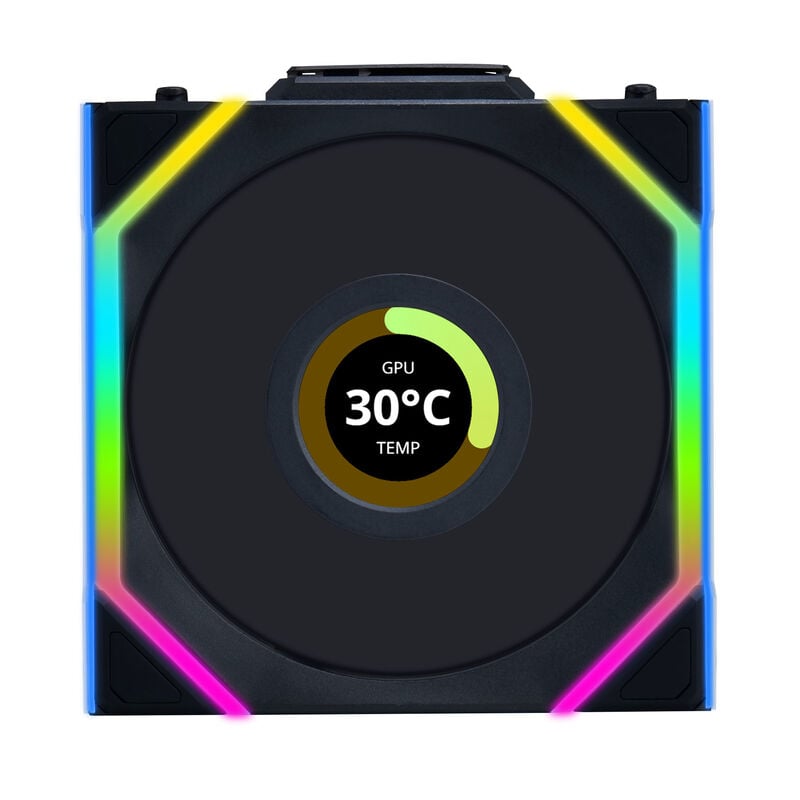 Lian Li UNI FAN SL Wireless LCD Lüfter, ARGB, PWM - 120 mm, schwarz