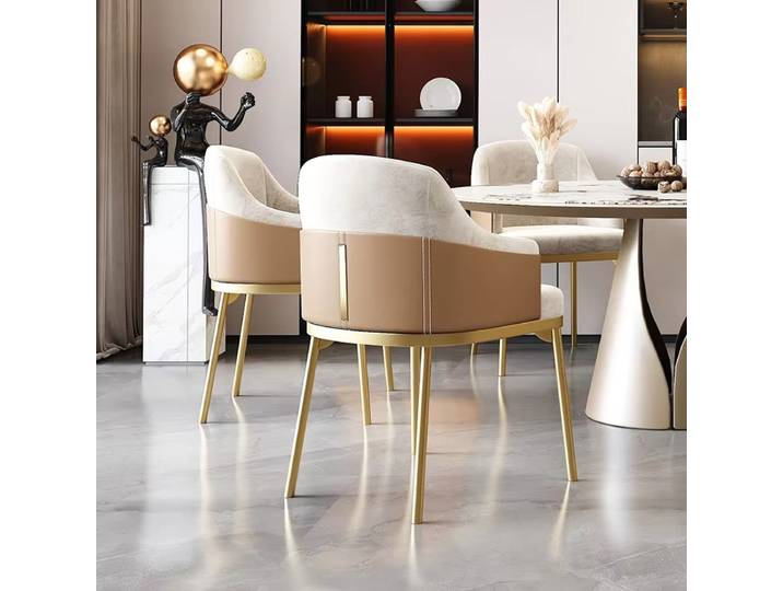 Chaises De salle à manger ergonomiques esthétiques, fauteuil d'appoint en cuir De luxe confortable, Fauteuils De cuisine design, meubles De Salon
