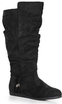 Wide Width Women's Kendra Tall Boot by Cloudwalkers in Black (Size 12 W)
