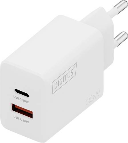 Digitus DA-10301 USB Ladegerät 30W 1x USB-A, 1x USB-C Weiß