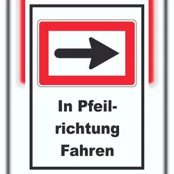HB-Druck In Pfeilrichtung fahren rechts Symbol und Text A0 (841x1189mm)
