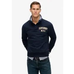 Superdry für Herren. M2014013A Vintage Athletic Half Button Sweatshirt navy (S), Lässig, Baumwolle, Marine