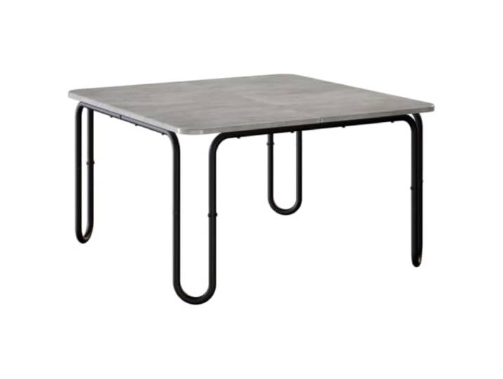 IBUQDDV Couchtisch Betongrau 100 x 100 x 45 cm Holzwerkstoff U-förmige Beine, verzinkter Stahlrahmen, Holzwerkstoff-Tischplatte, für Wohnzimmer, Küche, Esszimmer