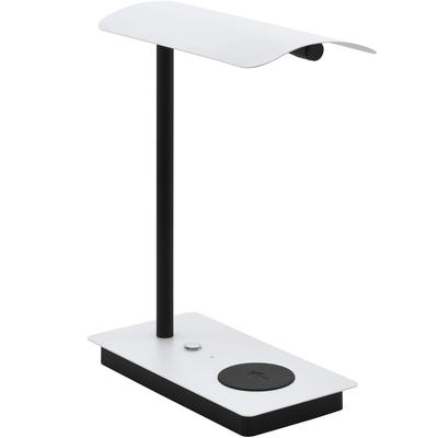 EGLO Tischleuchte "ARENAZA Schreibtischleuchte - kabellose Ladefunktion", schwarz-weiß (weiß), H: 32cm, 1 Stk., Leuchten, Tischleuchte, Warmweiß, Induktionsladefläche, Touch, dimmbar, 3000K, Tischleuchte