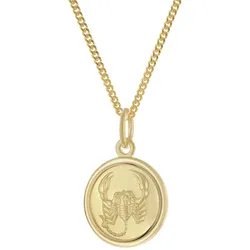 trendor 28468-11 Kinder Sternzeichen Skorpion Gold 333 mit vergoldeter Kette, 40 cm