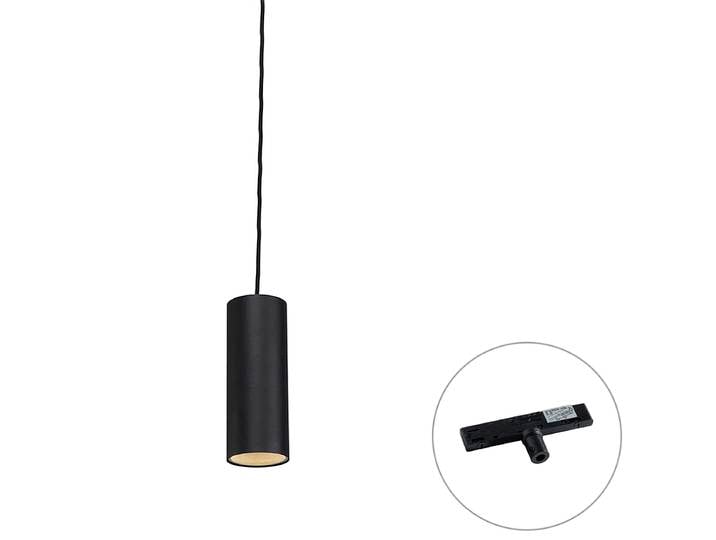 Suspension design noire avec adaptateur pour rail monophasé -