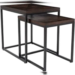 CLP 2er Set Beistelltische Talero Holz HBT: 47x48x38 cm braun