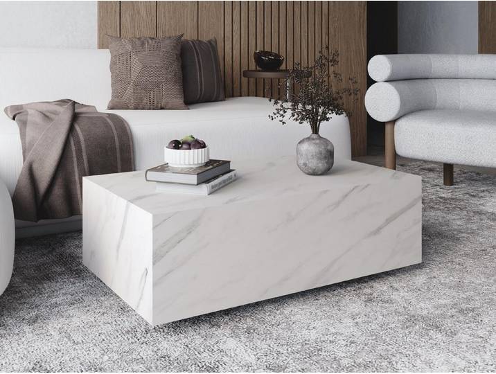 Compleo Couchtisch 90x55x31,5 cm, Wohnzimmertisch, rechteckig, Kaffeetisch, MADE IN EU, Premium-Möbel, MORS
