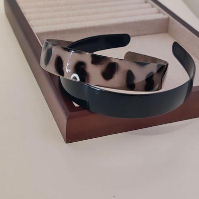 Fusion Finds Vintage Leopard Print Headband Set For Women Wide Leopard Headband Fashion Hair Accessories black Light