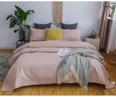 KASENTEX Soft Coverlet Quilt Set Pre-Washed Microfiber Warm Bedspread, Contemporary Floral Design