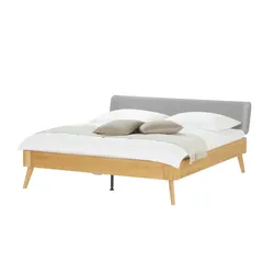 HASENA Massivholzbett  Oak Bianco , holzfarben , Maße (cm): B: 193 H: 86
