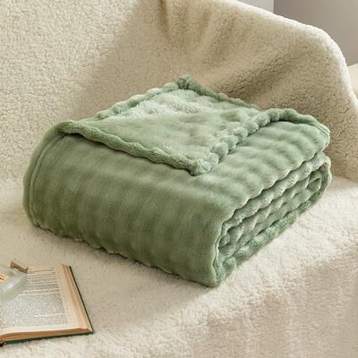 Shop Station Sage Green Fleece Throw Blanket Super Soft Fuzzy Lightweight Cozy Blanket For Sofa, Bed & Home green 27.56 39.37 In
