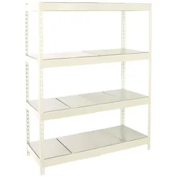 Proregal Schwerlastregal BIG METAL YETI FOUR | HxBxT 200x120x45cm | Fachlast 400kg | Weiß