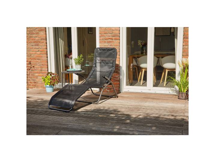 Siena Garden Gartenliege, Anthrazit, Schwarz, Metall, 72.5x103.5x144 cm, klappbar, wetterbeständig, wetterfest, Gartenmöbel, Gartenliegen, Sonnenliegen