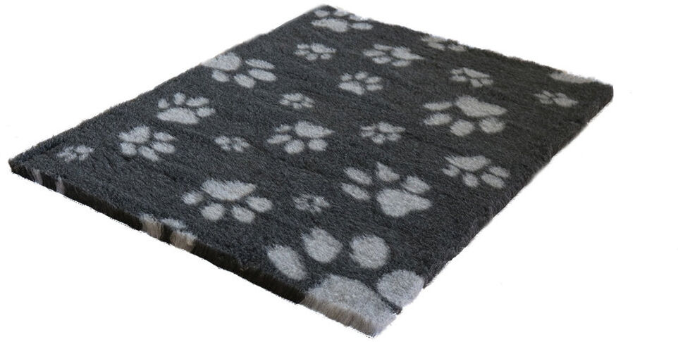 Vet Fleece Bedding   Non-Slip Multi-Paws Vet Bed O Animal Print Fleece Pet Bed Charcoal/Grey 3cm H x 300cm W x 76cm D