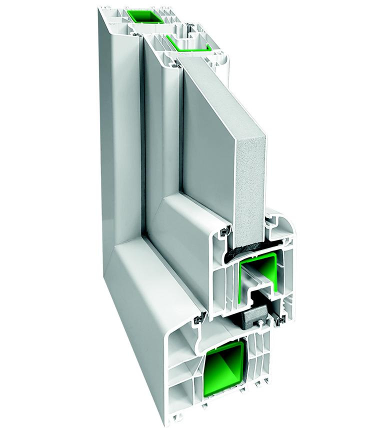 WINDOWCENTER Fenster Kunststoff,80mm,6 Kam. B600 x H600 mm, links 1flg. 10006839