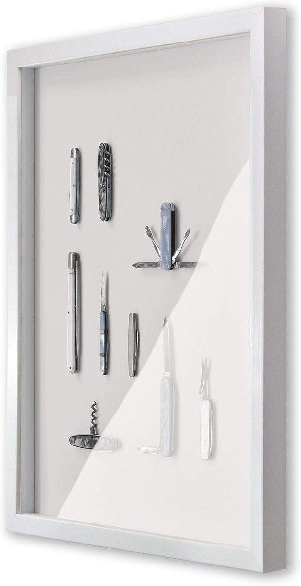 Objectlijst 3D fotolijst Displaydoos Wit hoogglans B/D/H: 33 x 48 cm