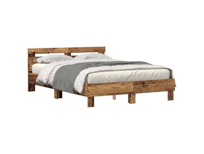 NOUVEAU Lit 2 personnes - Lit 2 personnes - Cadre de lit Double - Bois ancien - 160x200cm Bois d'ingénierie 41601