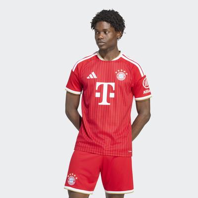 Fußballtrikot ADIDAS PERFORMANCE "FC BAYERN MÜNCHEN 26/27 HEIMTRIKOT", Herren, Gr. XL, rot (better scarlet, weiß), Obermaterial: 100% Polyester, Rundhals, Trikots Fußballtrikot, schmale Passform, mit Climacool Technologie