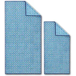 Dyckhoff Frottierserie Blue Island hellblau gemustert Duschtuch 70 x 140 cm