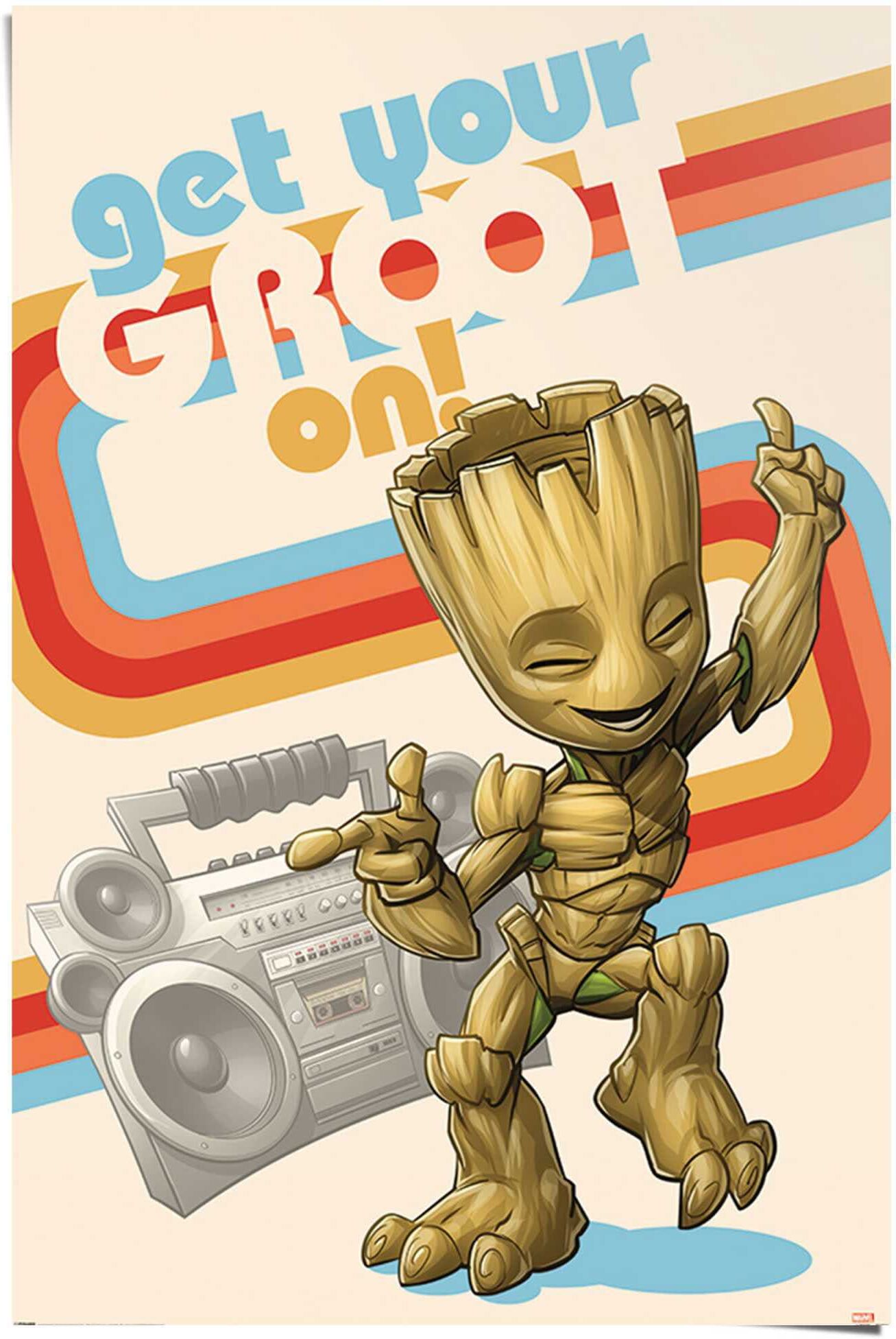 Reinders! Poster REINDERS "Get your Groot on Guardians of the Galaxy - Baby Groot - Ich bin Groot", bunt (farbe bild(er): mehrfarbig), B:61cm H:91,5cm, Papier, Bilder, Poster farbe bild(er): mehrfarbig B/H/T: 61cm x 91,5cm, 1 Stk.