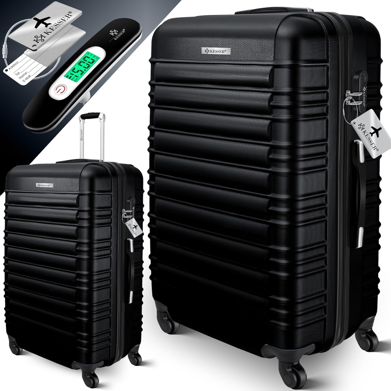 KESSER® Reisekoffer Hartschalen-Koffer Inkl. Kofferwaage + Gepäckanhänger Trolley Gepäck Rollkoffer Zahlenschloss 4 Rollen ABS-Hartschale Teleskopgriff