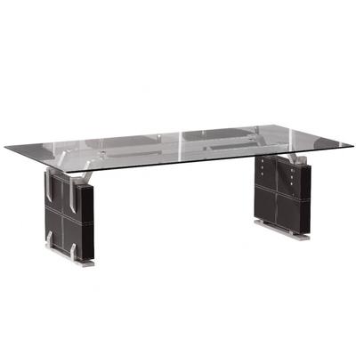 Büro Besprechungstisch Konferenztisch Bürotisch Büroausstattung Lederoptik Verona in schwarz Jet-Line