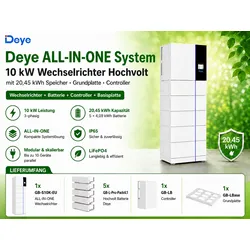 Deye  ALL-IN-ONE  System  10kW  Wechselrichter  Hochvolt  mit  20,45  kWh  Speicher  Grundplatte  Controller