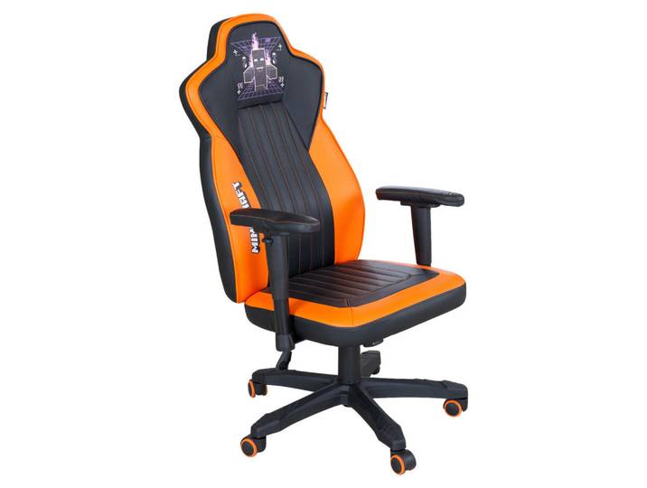 Minecraft Gamingstuhl Minecraft, Schwarz, Orange, Kunststoff, Gaming, Drehkreuz, 59.5x102.5x66 cm, Wippfunktion, Sitzfläche 360° drehbar, abwischbar, gepolsterte Armlehnen, inklusive Armlehnen, Büromöbel, Bürostühle, Gaming-Sessel