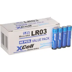 40x XCell LR03 Micro Super Alkaline Batterie AAA 10x 4er Folie