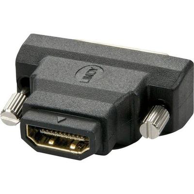 LINDY 41228 HDMI / DVI Adapter [1x HDMI-Buchse - 1x DVI-Stecker 18+1pol.] Schwarz 0 m