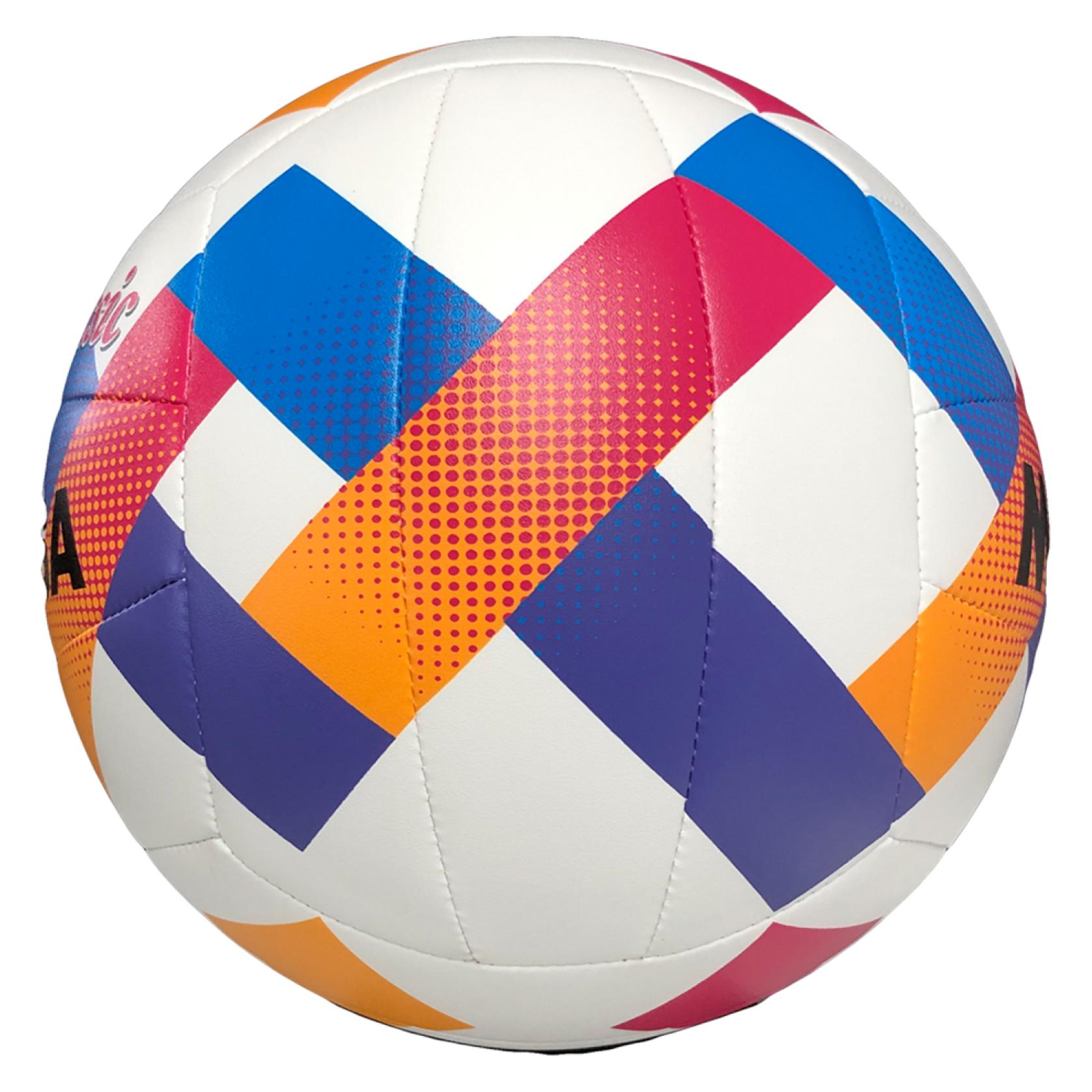 Mikasa Piłka siatkowa plażowa Beach Classic biało-niebiesko-różowa BV543C-VXA-O (5) (5) (BV543C-VXA-O)