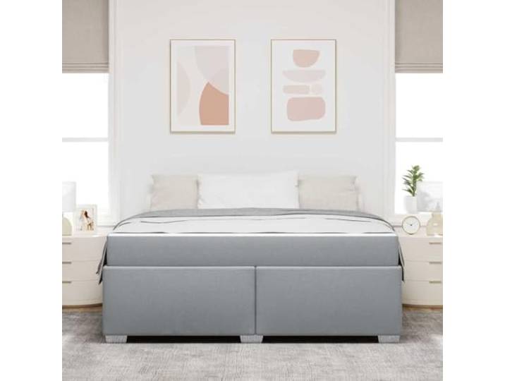 KTHLBRH Bettgestell hellgrau 180 x 200 cm Minimalistisches Design, gepolsterter Rahmen, weicher Stoff, robuste Basis für Zimmer