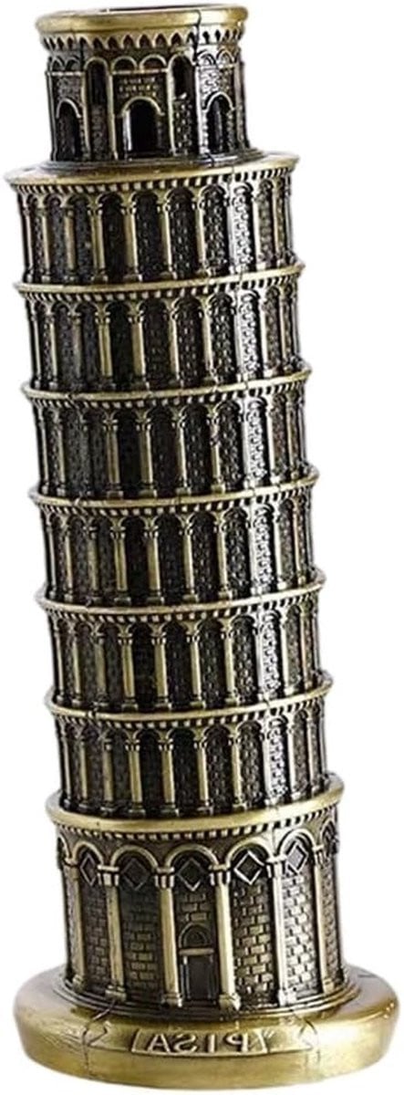 Messing Toren van Pisa Standbeeld - Decoratief Ornament voor op Tafel - 20 cm