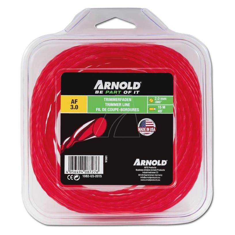 Arnold Trimmerfaden, rund, gedreht, rot, 2,0 mm, 15 m (Rasentrimmer) (1082-U3-2015)